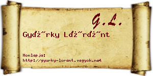 Gyürky Lóránt névjegykártya