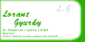 lorant gyurky business card